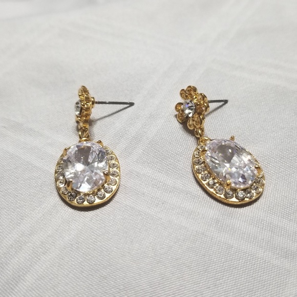 Clear zircon earrings - Picture 2 of 3